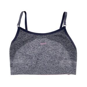 Gymshark Flex Strappy Sports Bra Seamless Grey Pink Logo Size XS Light Support